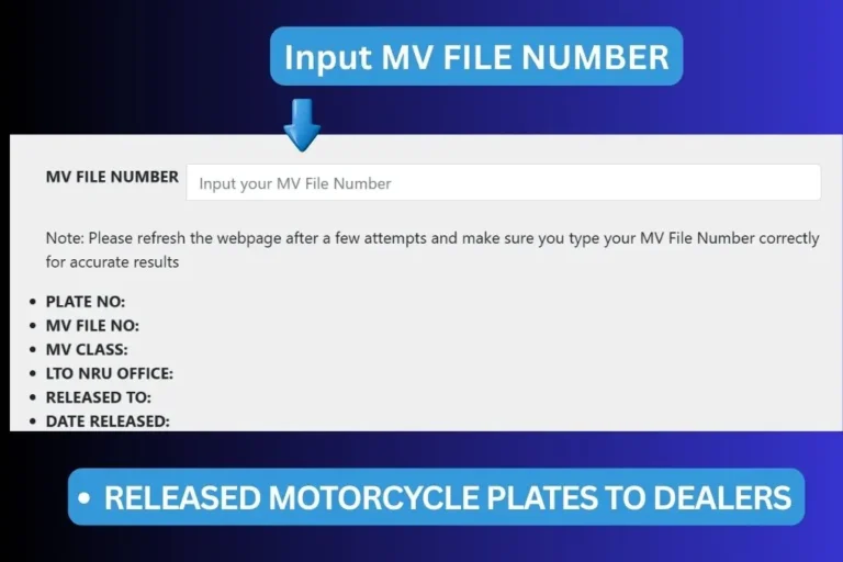 Check Motorcycle Plates (Track Using MV File Number)