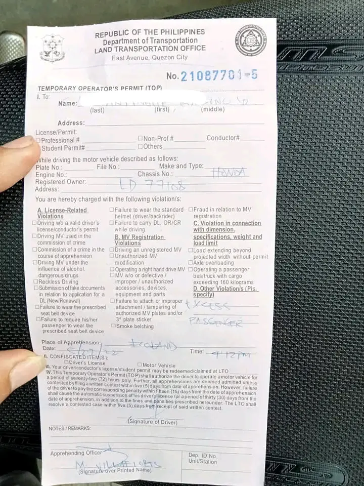 What Is a Temporary Operator’s Permit Philippines?