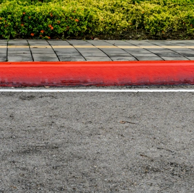 What does a red curb marking usually mean