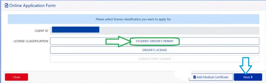 Apply for Student Permit in LTMS 3