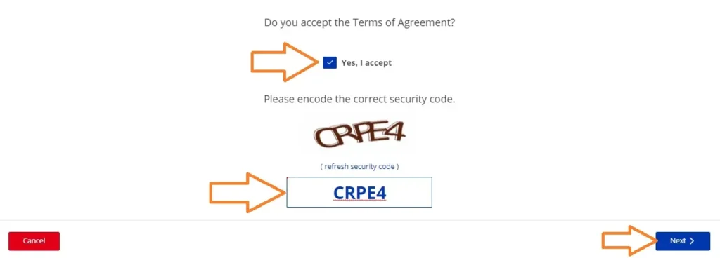 Enter the security code or captcha